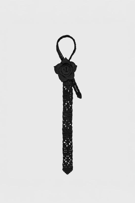 Granny Rosette Tie in Black