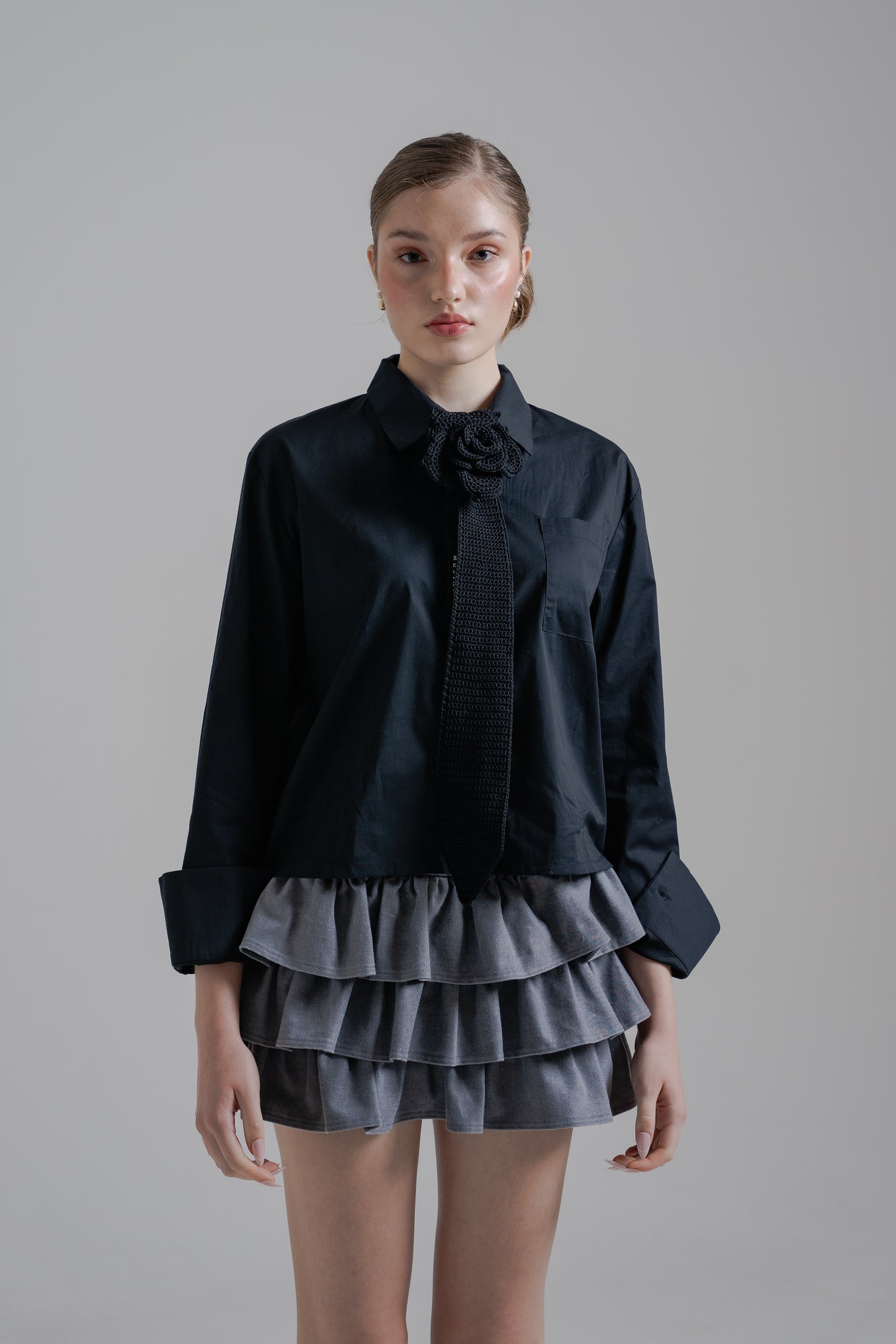 Rosette Tie in Black