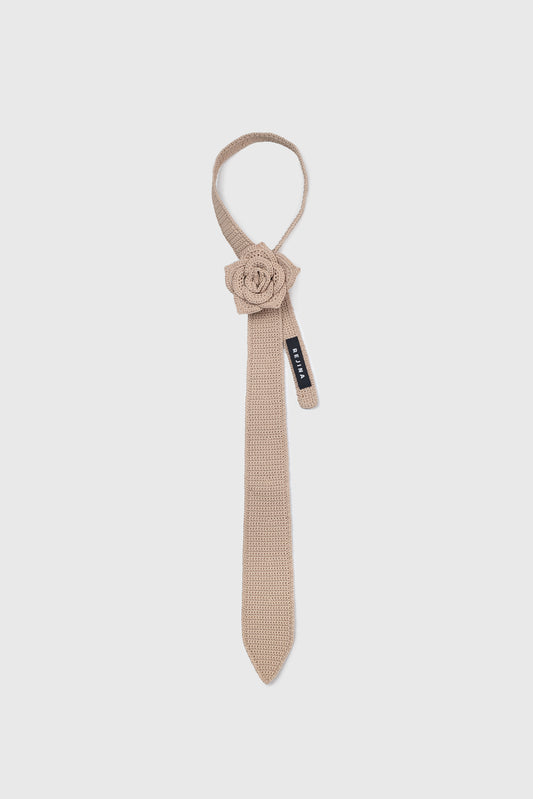Rosette Tie in Beige