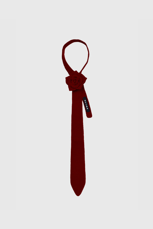 Rosette Tie in Maroon