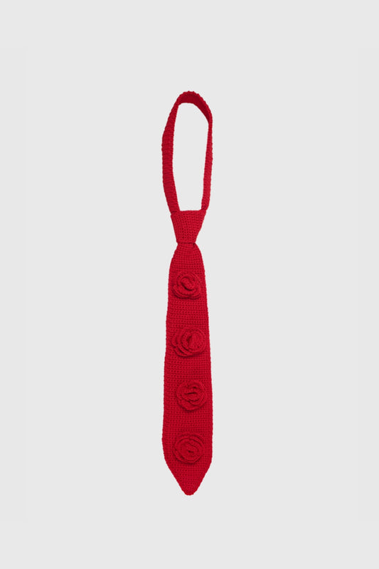 Rose Loop Tie in Red